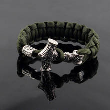 Mens Viking Mjolnir Leather Bracelet Thor's-Bangle Wristband Norse Mythology Runes Amulet Jewelry Gifts 2024 - buy cheap