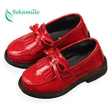 Bekamille-zapatos de cuero para niña, zapatillas de deporte de Princesa con lazo y borlas, Color sólido, para primavera y otoño 2024 - compra barato