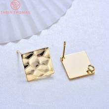 Pendientes cuadrados de latón de alta calidad, 10 Uds. De longitud, 12MM, 24k, Color dorado, accesorios de joyería Diy 2024 - compra barato