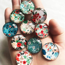 New Art Flowers Pattern Background 10pcs mixed 12mm/18mm/20mm/25mm Round photo demo glass cabochon flat back Making findings 2024 - buy cheap