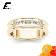 Anillo clásico de plata 925 para mujer, joyería con circonita, GEMA, Color dorado, para boda, fiesta de compromiso 2024 - compra barato