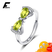 Luxury Rings s925 Sterling Silver Jewelry Bowknot Shape Emerald Zircon Gemstone Open Finger Ring for Women Wedding Party Gift 2024 - buy cheap