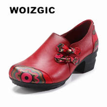 Dongnanfeng mocassins femininos em couro legítimo, sapatos femininos sem cadarço casual com zíper floral, vintage tamanhos de 35 a 41 2024 - compre barato