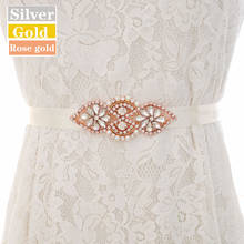 JLZXSY Handmade Cute Crystal Bride Girdle Rhinestone Belt for Wedding Gown Dresses Wedding Accessories(Silver, Gold, Rose Gold) 2024 - buy cheap