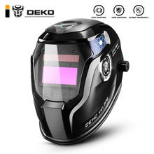 Сварочная маска DEKO, автоматическая маска с фильтром огня и оранжевого цвета для MMA, MIG, MAG/CO2, TIG 2024 - купить недорого