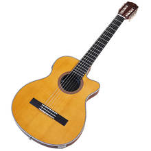Thin body 39 inch silent classic guitar yellow 6 string high gloss finish classical guitar Mahogany body 2024 - buy cheap