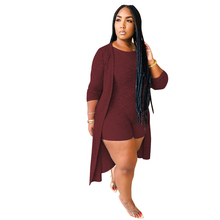 Solid Ribbed Women Two Piece Set Spring Clothes High Stretchy Tank Playsuit and Long Sleeve Open Stitch Casual Female Tracksuit 2024 - buy cheap