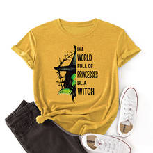 Women Crew Neck Short Sleeve Casual Summer  T-shirts Halloween Witch Graphic Tee Shirts Tops Female Clothes Shirt 2024 - buy cheap