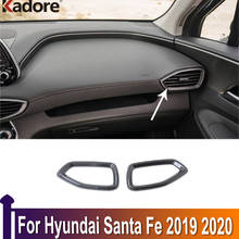 Guarnição para saída de ar de fibra de carbono, capa decorativa para hyundai santa fe 2019 2020 2024 - compre barato