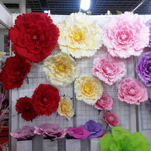 Flores artificiales grandes para decoración del hogar, Fondo de boda de peonía, ramas de flores decorativas de seda para pared, 40/50/60/80cm 2024 - compra barato