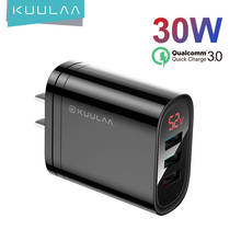 KUULAA Quick Charge 3.0 USB Charger 30W QC3.0 QC Fast Charging Multi Plug Mobile Phone Charger For iPhone Samsung Xiaomi Huawei 2024 - купить недорого