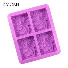 4-cavity Wavy Flower Silicone Handmade Soap Mold Cake Mold DIY Aromatherapy Plaster Mold Essential Oil Soap Mold 2024 - buy cheap