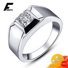 Na moda 925 anel de jóias de prata para homens incrustados zircon pedra preciosa aberto dedo anéis casamento noivado festa acessórios atacado 2024 - compre barato