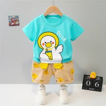 Boys Girls Clothing Sets Summer Children Cartoon Vacation Clothes Toddler Infant Short Sleeve Cotton T Shirt Shorts Kids Outfits 2024 - buy cheap