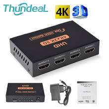 HDMI 4K сплиттер 3D UHD HDMI коммутатор 1X2 1X4 3D двойной дисплей HD 1080p видео для HDTV PS3 Xbox адаптер коммутатор сплиттер коробка 2024 - купить недорого