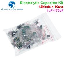 120pcs 12 value kit 1uF-470uF Electrolytic Capacitor Package for arduino 1UF 2.2UF 3.3UF 4.7UF 10UF 22UF 33UF 47UF 100UF 220UF 2024 - buy cheap