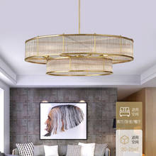 American E14 Led Pendant Lamp Luxury Living Room Glass Tubes Pendant Light Plated Gold Metal Round Hanging Lamp Fixtures 2024 - buy cheap