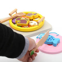 Kids Kitchen Toy Cooking Pots set Game Hot Pot Suit Puzzle Pretend Play Baby Wooden Toys Miniature Food Montessori Children Gift 2024 - buy cheap