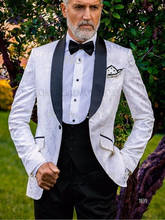 Красивые смокинги для жениха из смесовой шерсти, мужское свадебное платье, мужской пиджак, блейзер для выпускного вечера (пиджак + брюки + галстук + жилет) A77 2024 - купить недорого
