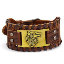 Viking Bracelet Norse Wolf - Nordic Bracelet with Wolf - Celtic Pagan Jewelry 2024 - buy cheap