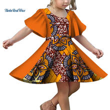 New Girls Patchwork Lace Print Dress Bazin Riche Children Kids Dress Custom Clothes Plus Size African Design Clothing WYT349 2024 - buy cheap