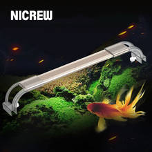 Nicrew-iluminação led para aquário, fino, liga de alumínio, luzes para aquário, tanque de peixes, 7500k 2024 - compre barato