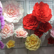 Flor de casamento de vários tamanhos, flor artificial de seda, cabeça de peônia para decoração de parede de fundo faça você mesmo 2024 - compre barato