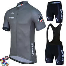 2021 New STRAVA Summer Cycling Jersey Set Breathable Team Racing Sport Bicycle Jersey Mens Cycling Clothing Short Bike Jersey 2024 - купить недорого