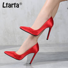 LTARTA Women Sexy Pumps Sexy Shallow Wedding Shoes Red Large High Heels Fine Heels PUmps plus size women shoes 44 45 46 WZ 2024 - buy cheap