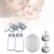 Kit elétrico de bomba de mama dupla com 2 garrafas de leite materno, sucção de mamilos para bebês, b36e 2024 - compre barato