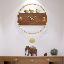 Reloj de pared moderno de lujo para dormitorio, cronógrafo nórdico creativo, silencioso, sencillo, de madera y Metal, péndulo oscilante, Wandklok MM60WC 2024 - compra barato