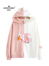 Kawaii Bunny Ear Women Hoodie Cute Rabbit Cat Lovely Sweatshirt Harajuku Soft Girls Anime Pink Pullover Tracksuit Outerwear 8446 2024 - buy cheap