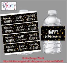 Rikivity Glit Star Black Retirement Water Bottle Wine Beer Label Stickers  Candy Bar Wrapper  Retired Party Favor Decorations 2024 - buy cheap