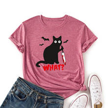 Женские летние футболки, топы с коротким рукавом, смешные футболки с рисунком кошки для женщин, красочные повседневные рубашки, одежда 2024 - купить недорого