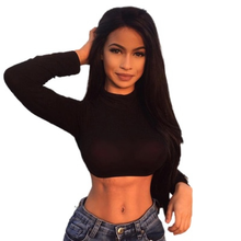 Sexy T Shirt Women Long Sleeve Turtleneck Casual Slim Crop Tops Solid Shirt Skinny Clubwear Short Top 2024 - buy cheap