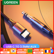 UGREEN USB Type C к 3,5 мм аудио AUX кабель USB C 3,5 автомобильные наушники Динамик для Huawei Mate20 P30 Oneplus 9/8/7 Xiaomi Mi10/9/8 2024 - купить недорого