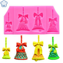 Food Grade 3D Christmas Bell Silicone Mold 4 Bells Cake Decorating Tool for cake XMAS dacoration chocolate mould christmas bells 2024 - buy cheap