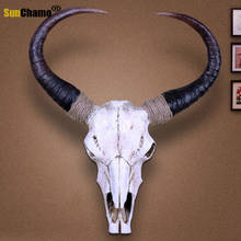 Europe Vintage Cow Head Skull Natural Resin Animal Ornaments Desk Decor Goat Showroom Office Home Decoration Statues &Sculptures 2024 - buy cheap