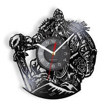 Scandinavian mythology God OdinViking Warrior With Sword And Shield Decorative Wall Clock Barbarian Warrior Vinyl Record Clock 2024 - buy cheap