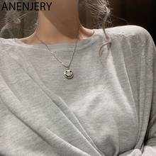 Collares de cuentas anenjary simples de Plata de Ley 925 con suerte para mujer, gargantilla de cadena corta, collares S-N554 2024 - compra barato