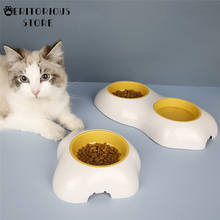 Cute Double Pet Bowl Egg Yolk Bowl Dog Food Water Feeder Plastic Pet Drinking Dish Feeder Cat Puppy Feeding Bowls Dog Supplies 2024 - buy cheap