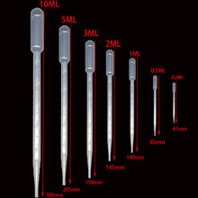 Pipetas de plástico para laboratório, recipiente descartável graduado, equipamento gotejador de líquidos, 10 peças 0.2 / 0.5 / 1/2/3/5/10ml 2024 - compre barato