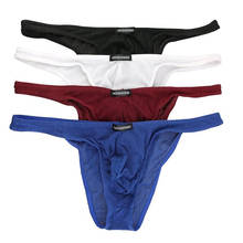 4PCS/Lot Mens Underwear Sexy Gay Jockstrap Sissy Panties Mens Briefs Low Rise Mini Thongs Penis Pouch Men Breathable Underpants 2022 - buy cheap