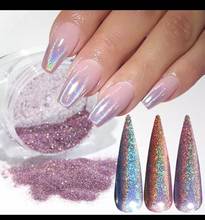 Holographic Nail Art Laser Shiny Powder Magic Rainbow Mirror Nail Powder Glitter Nail Art Flakes Decoration Chrome Nail Dust  2024 - buy cheap
