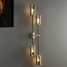 Lámpara LED moderna de cobre para pared, candelabro de cristal para sala de estar, Vintage accesorio de luz para dormitorio/Cocina/Villa 2024 - compra barato