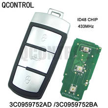 QCONTROL 3 Buttons Keyless Uncut Flip Smart Car Remote Key Fob with ID48 Chip 3C0959752BA for VW Passat B6 3C B7 Magotan CC 2024 - buy cheap