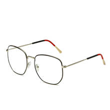 Gafas con montura óptica para mujer, lentes ópticas de Metal poligonales con montura transparente, color azul, A0034 2024 - compra barato