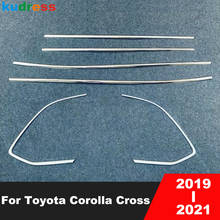 Guarnição para a parte inferior da janela do toyota corolla cross 2019, 2020, 2021, acessório de decoração com acabamento em aço inoxidável 6 peças 2024 - compre barato