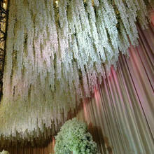 Fio de flores artificiais 100cm, videira, decoração de casamento, corda de flores para casa, festa, decoração de teto de parede, 5 peças 2024 - compre barato