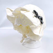 Sombrero de lavabo a cuadros en blanco y negro, gorra Baotou beis de algodón puro con gorro de princesa, totalmente de algodón, para bebés 2024 - compra barato